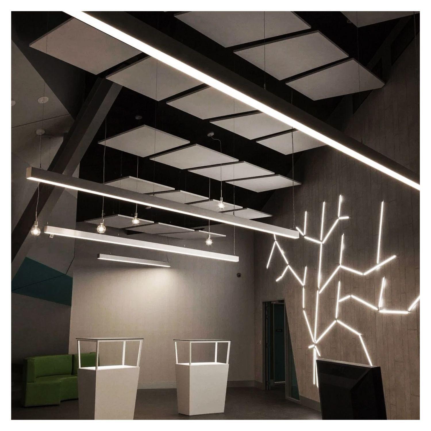 Luminaria Colgante Lineal ECO 40W Gris 120cm Luz Cálida-2