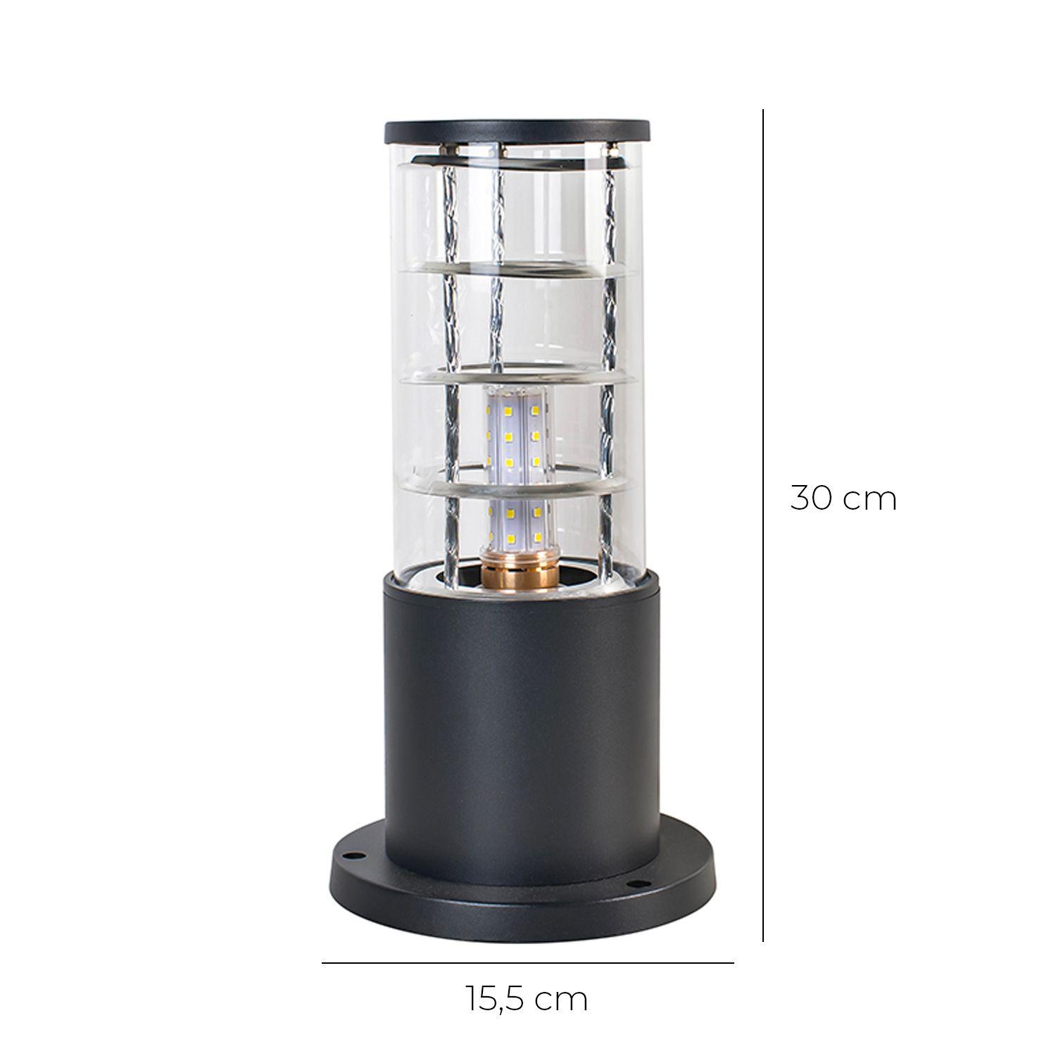 Aplique Piso Espiral 30CM Porta E-27 Negro Incluye Ampolleta Fría-2