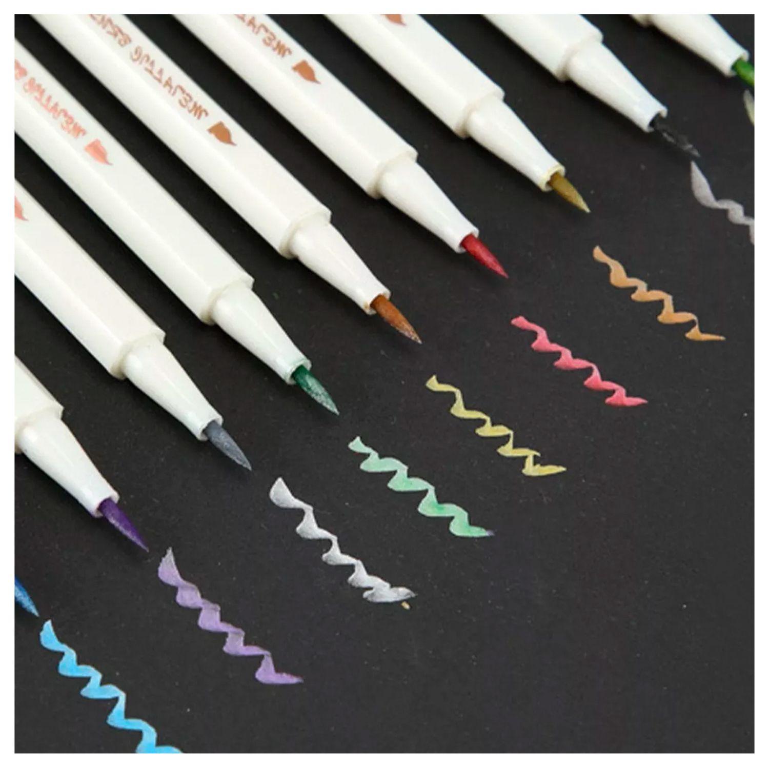 Set De 10pcs Lápices Metalizados Punta Fina STA-4