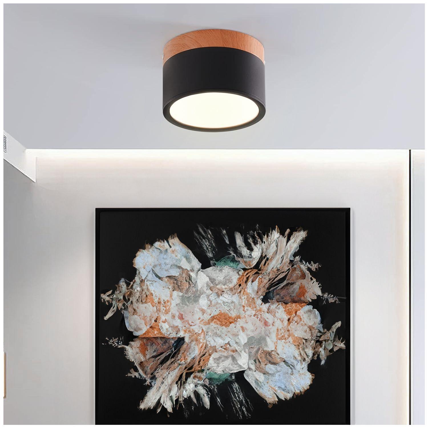 Panel LED Deco Sobrepuesto Madera 7W Negro - Frío-2