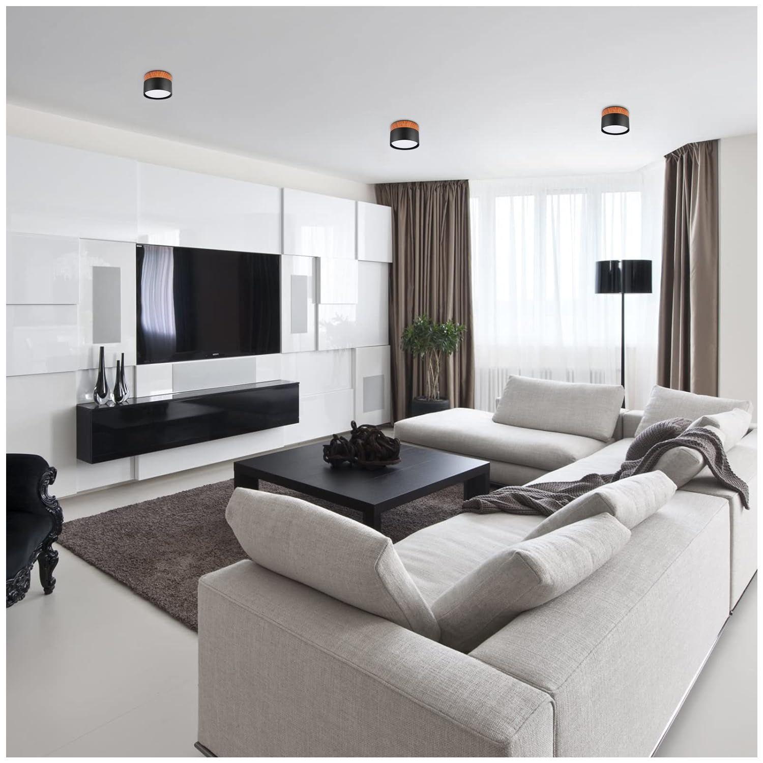 Panel LED Deco Sobrepuesto Madera 7W Negro - Frío-3