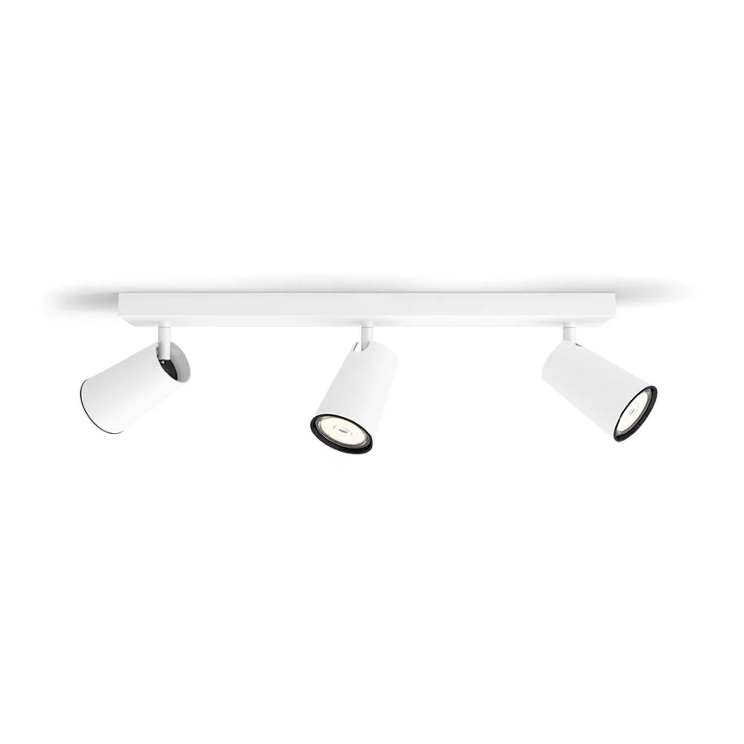 Foco Philips Pasley Spotlight Blanco x3 GU10 Ampolletas Cálido-0