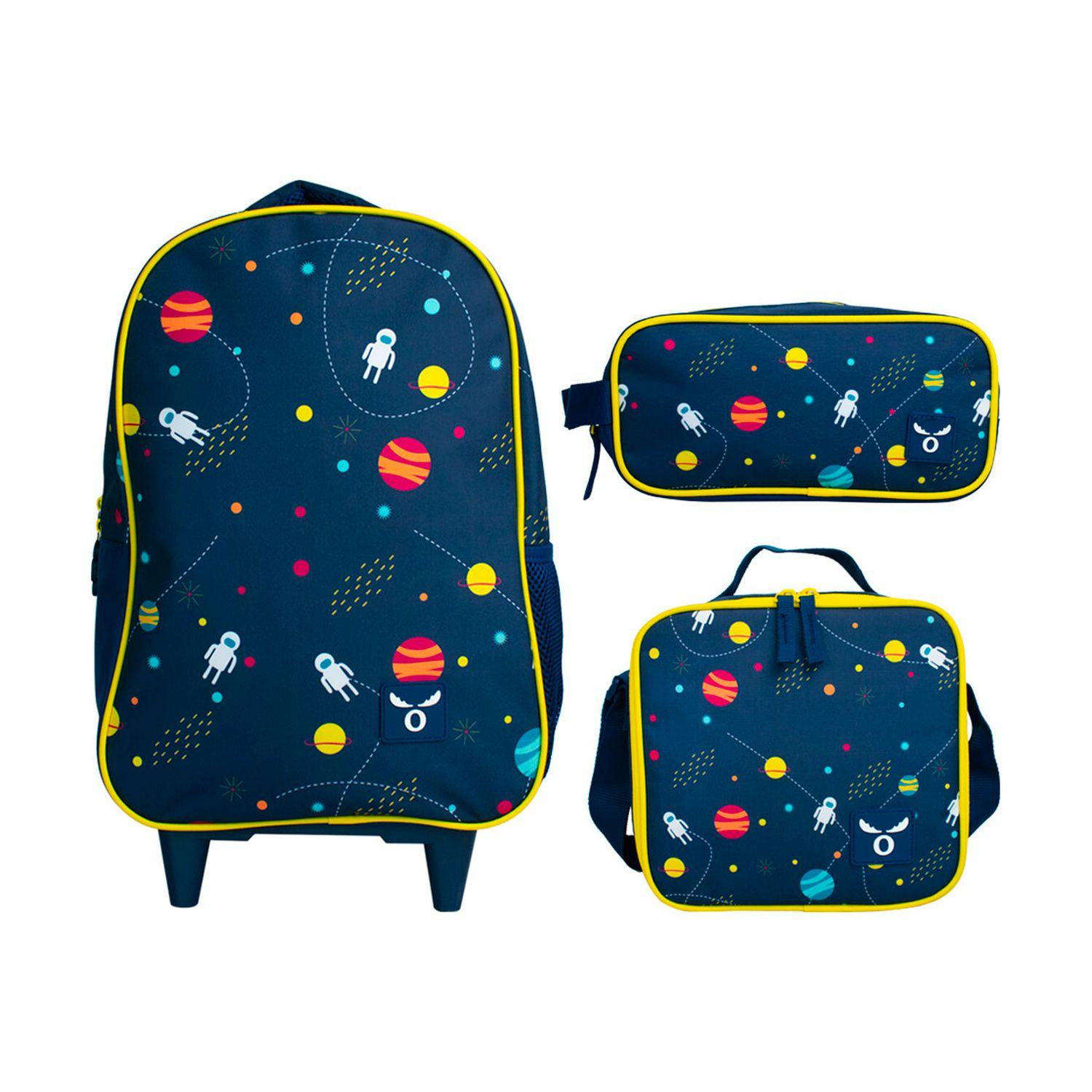Pack Kids Mochila con ruedas  Lonchera  Estuche Espacio-0