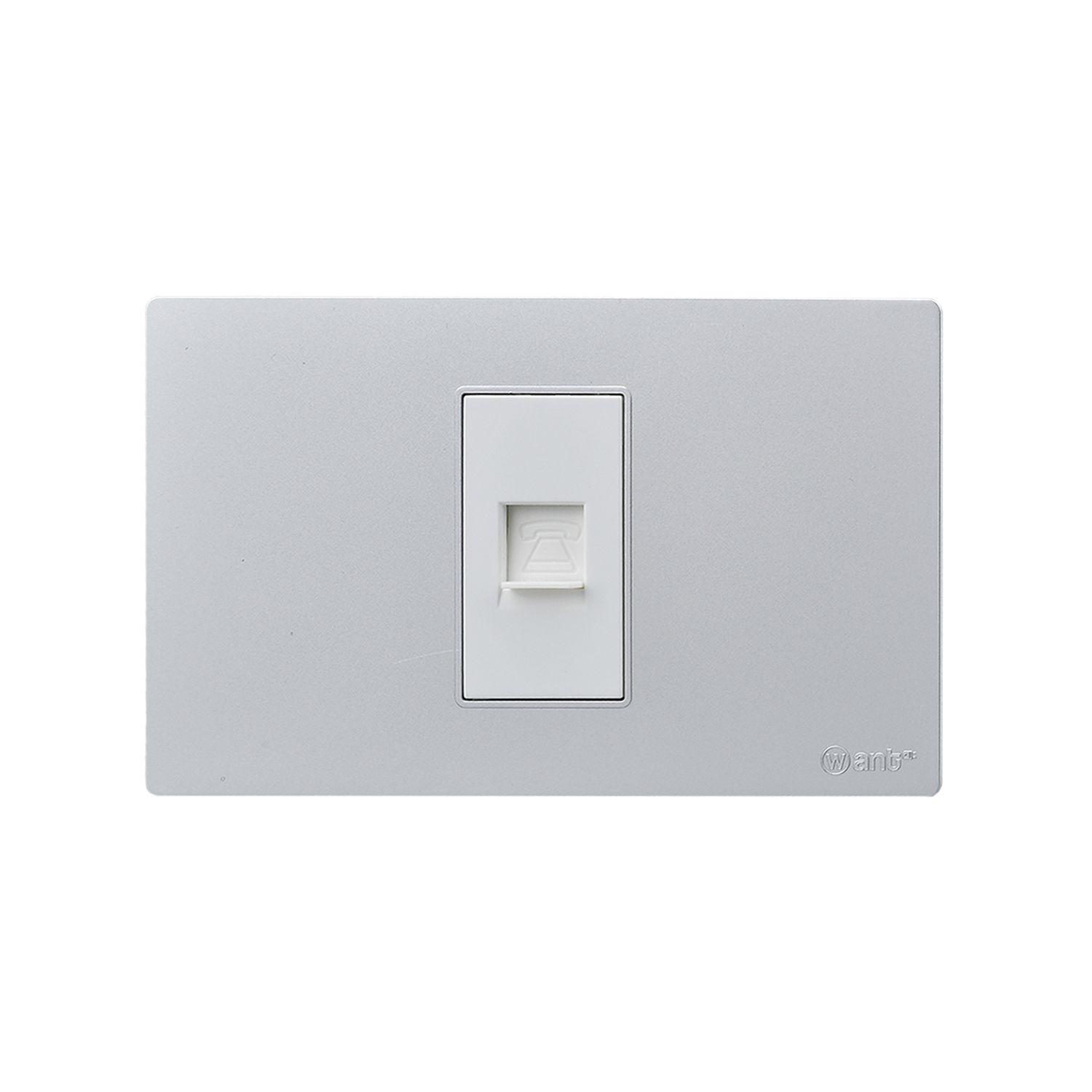 Pack 10 Toma Telefónica Metálico RJ11 - Gris - Blanco-3