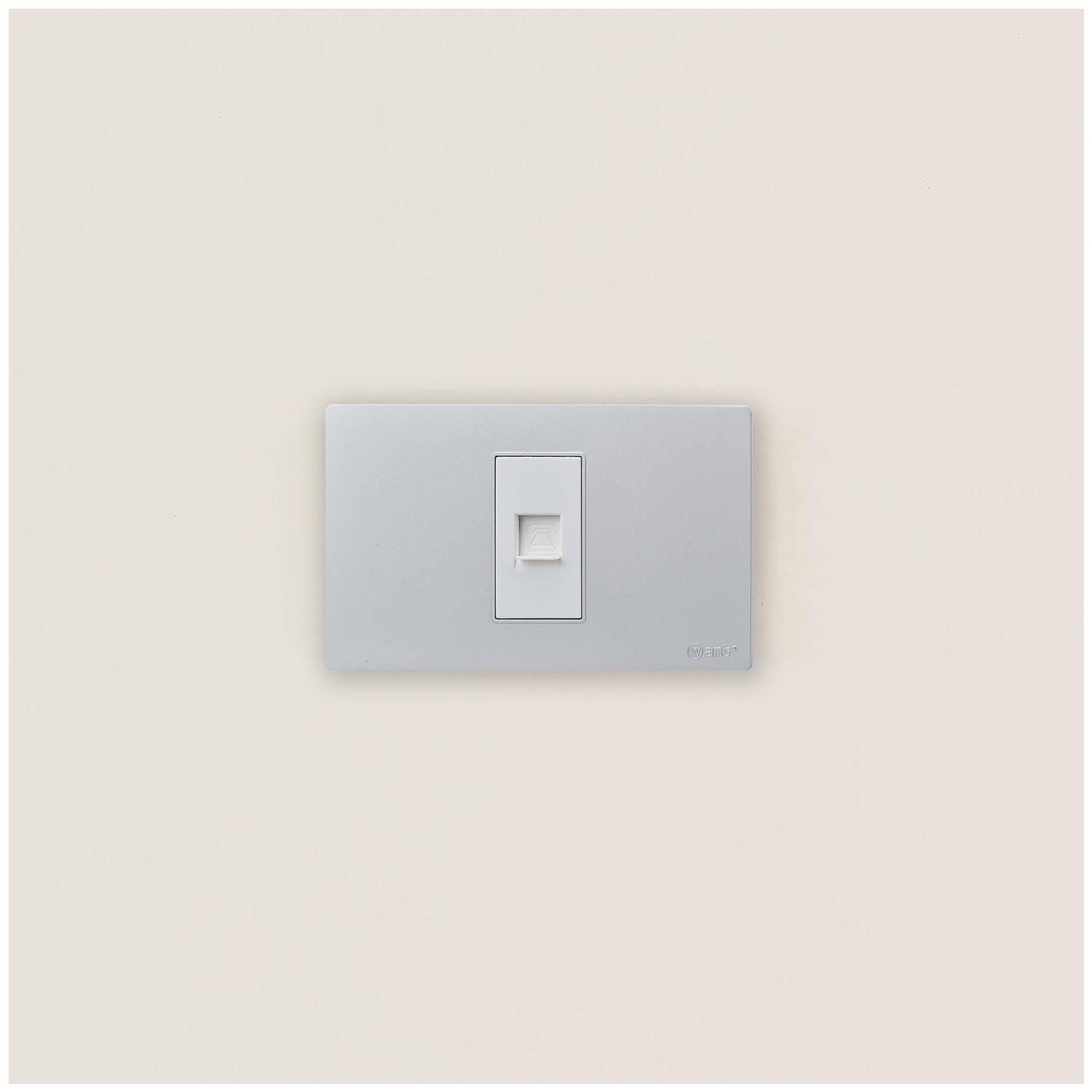 Pack 10 Toma Telefónica Metálico RJ11 - Gris - Blanco-4