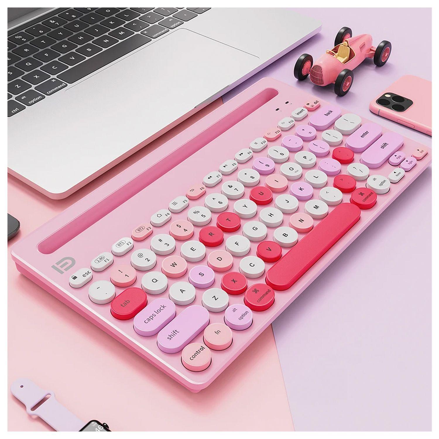 Teclado Bluetooth Retro formato español con letra ¨Ñ¨-3