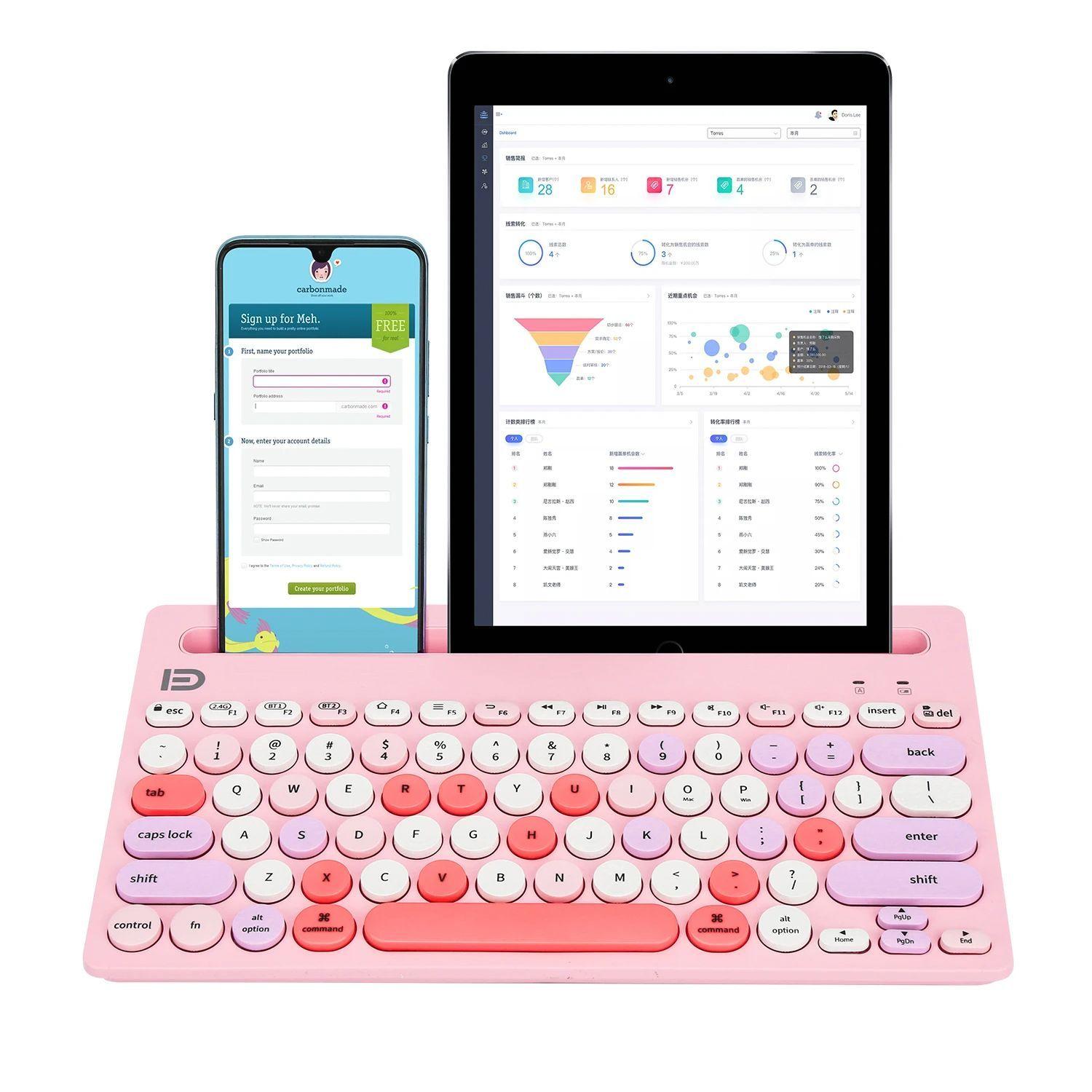 Teclado Bluetooth Retro formato español con letra ¨Ñ¨-7