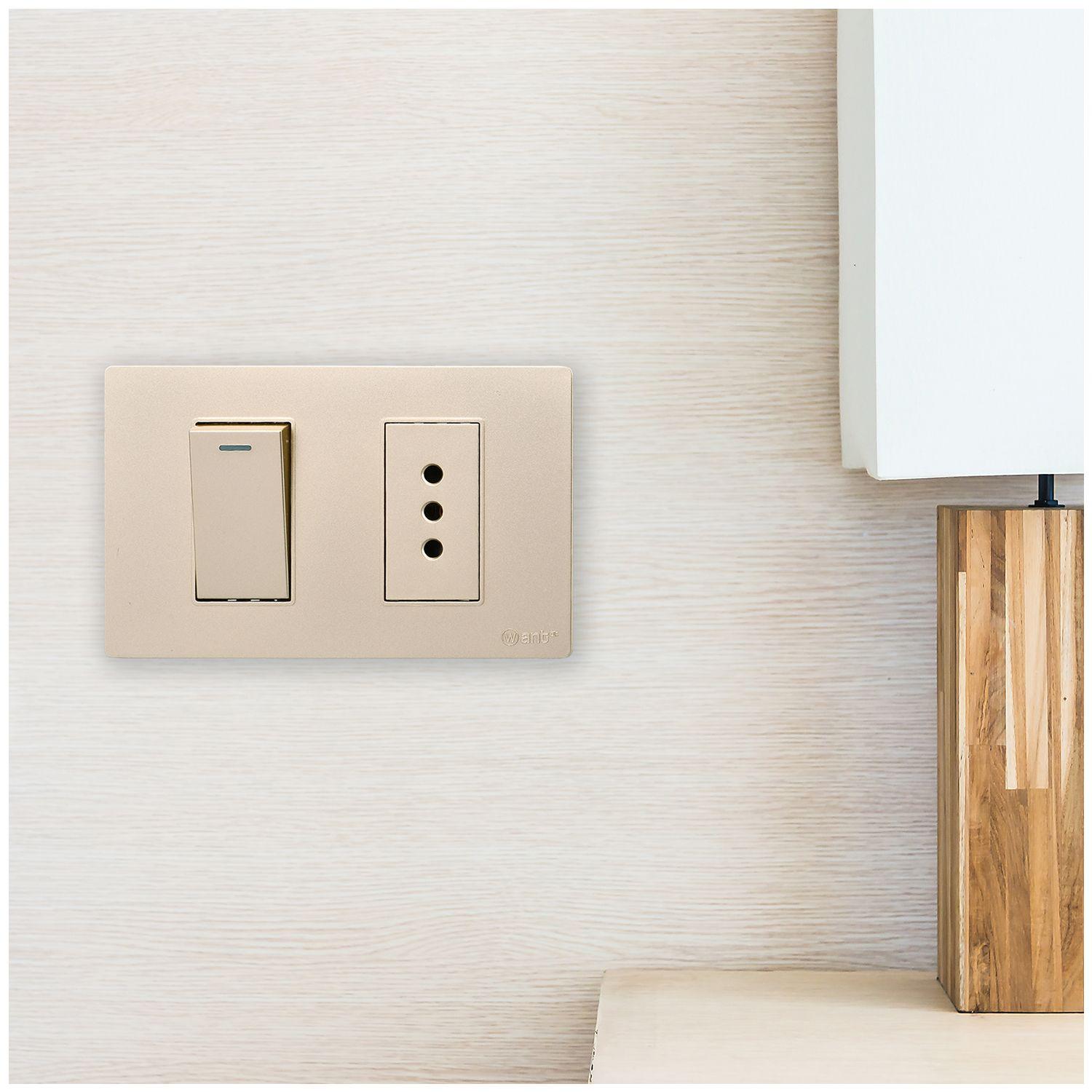 Pack 10 Interruptor 1* 9/12 16A y Tomacorriente 1* 10A - Dorado-6