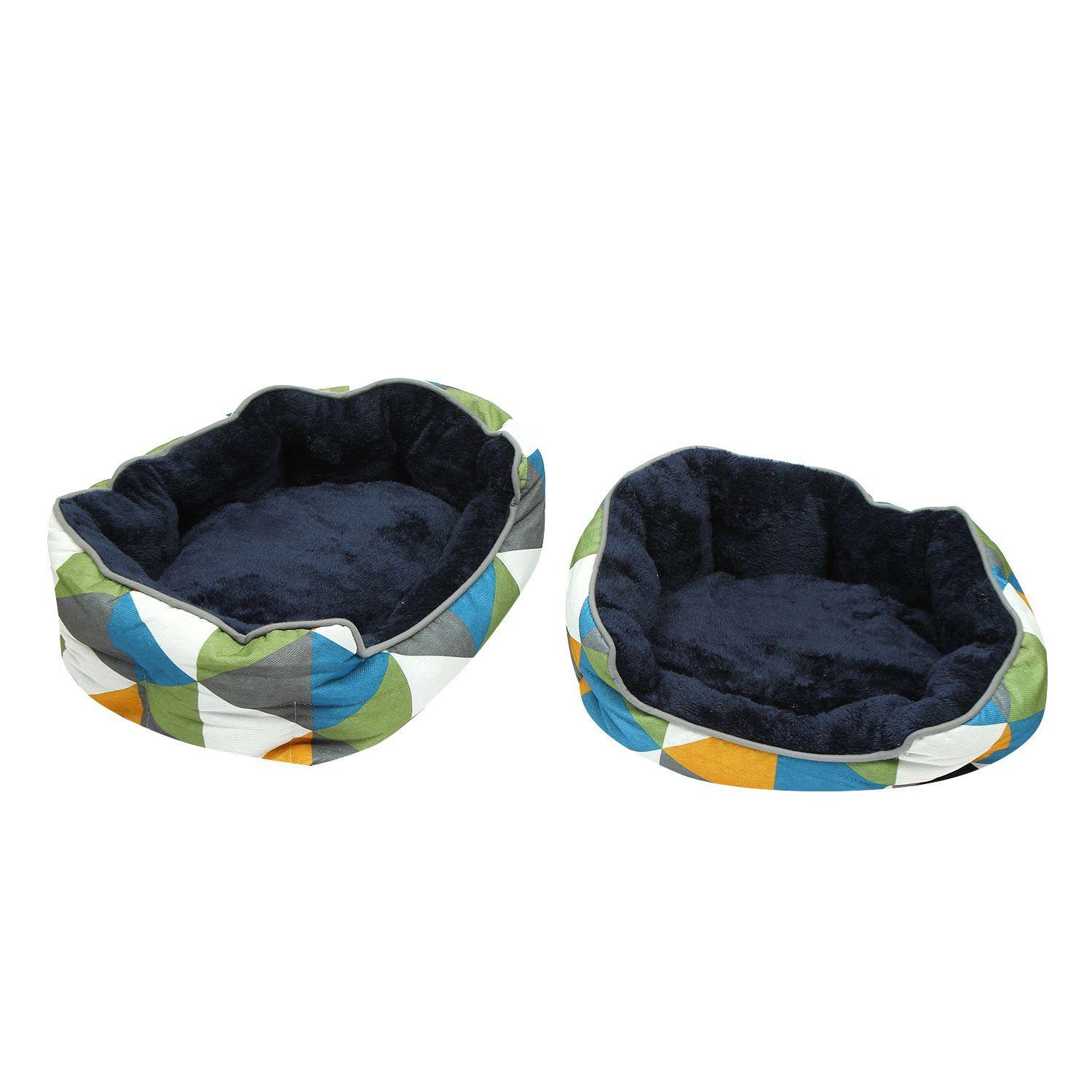 Cama de Algodón Para Mascotas Interior Negro Tamaño Mediano-1