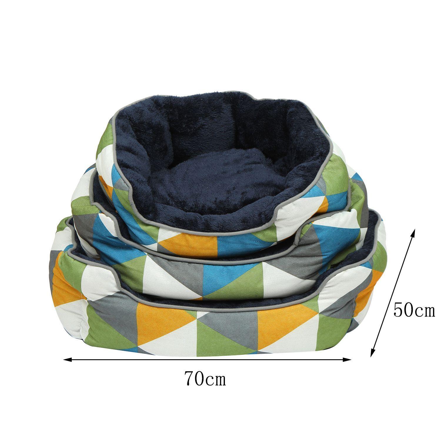 Cama de Algodón Para Mascotas Interior Negro Tamaño Mediano-3