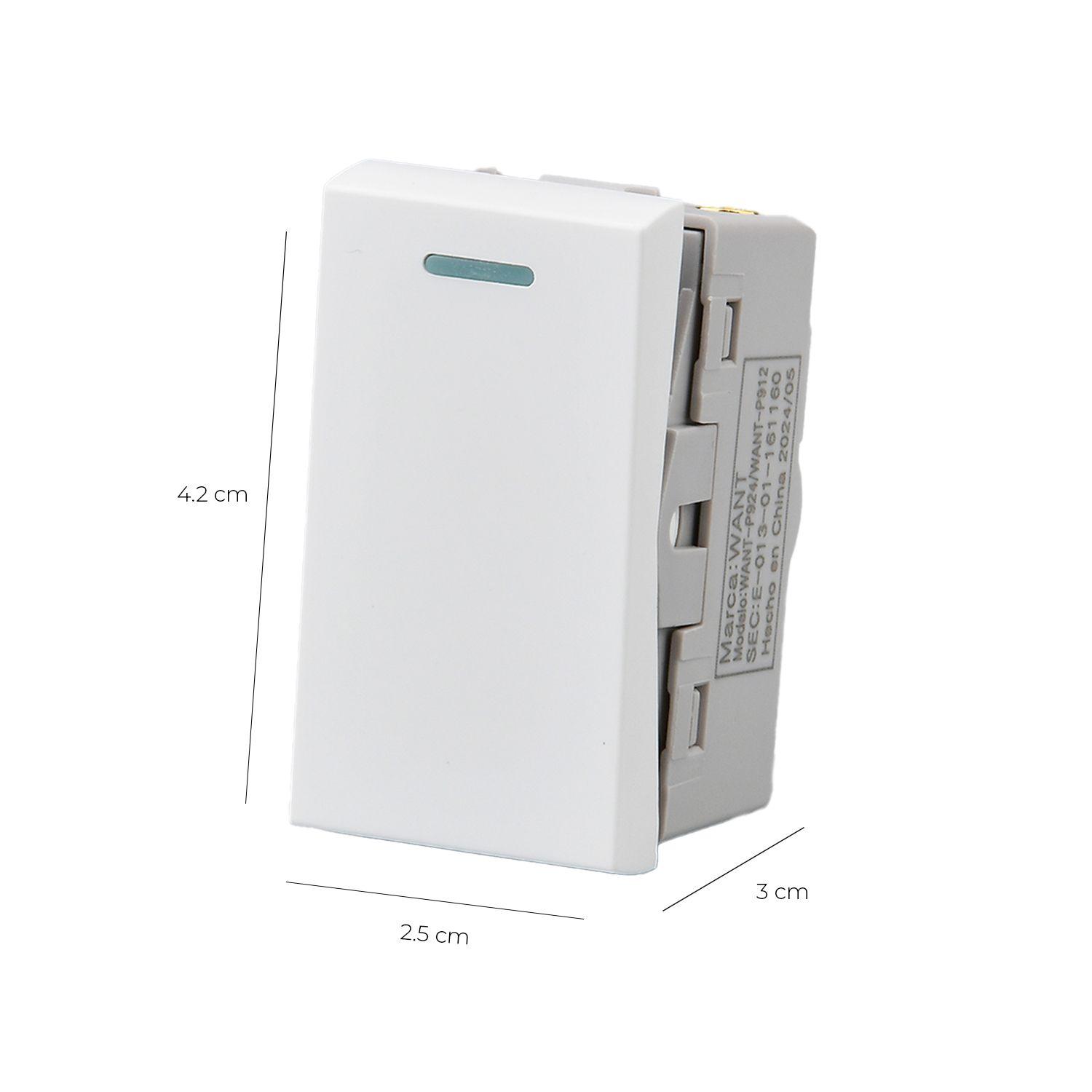 Pack 20 Módulo Interruptor Metálico 9/24 250V - Blanco-2