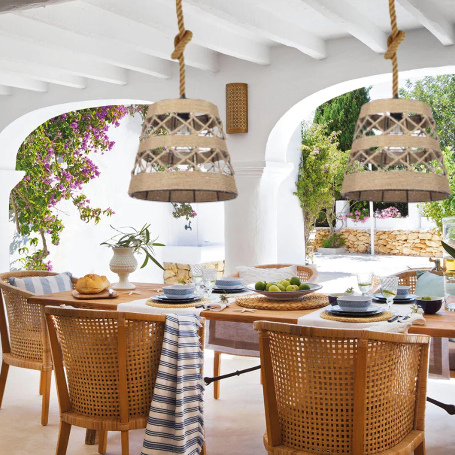 Lámpara Colgante E-27 Estilo Boho Incluye Ampolleta Cálida-5