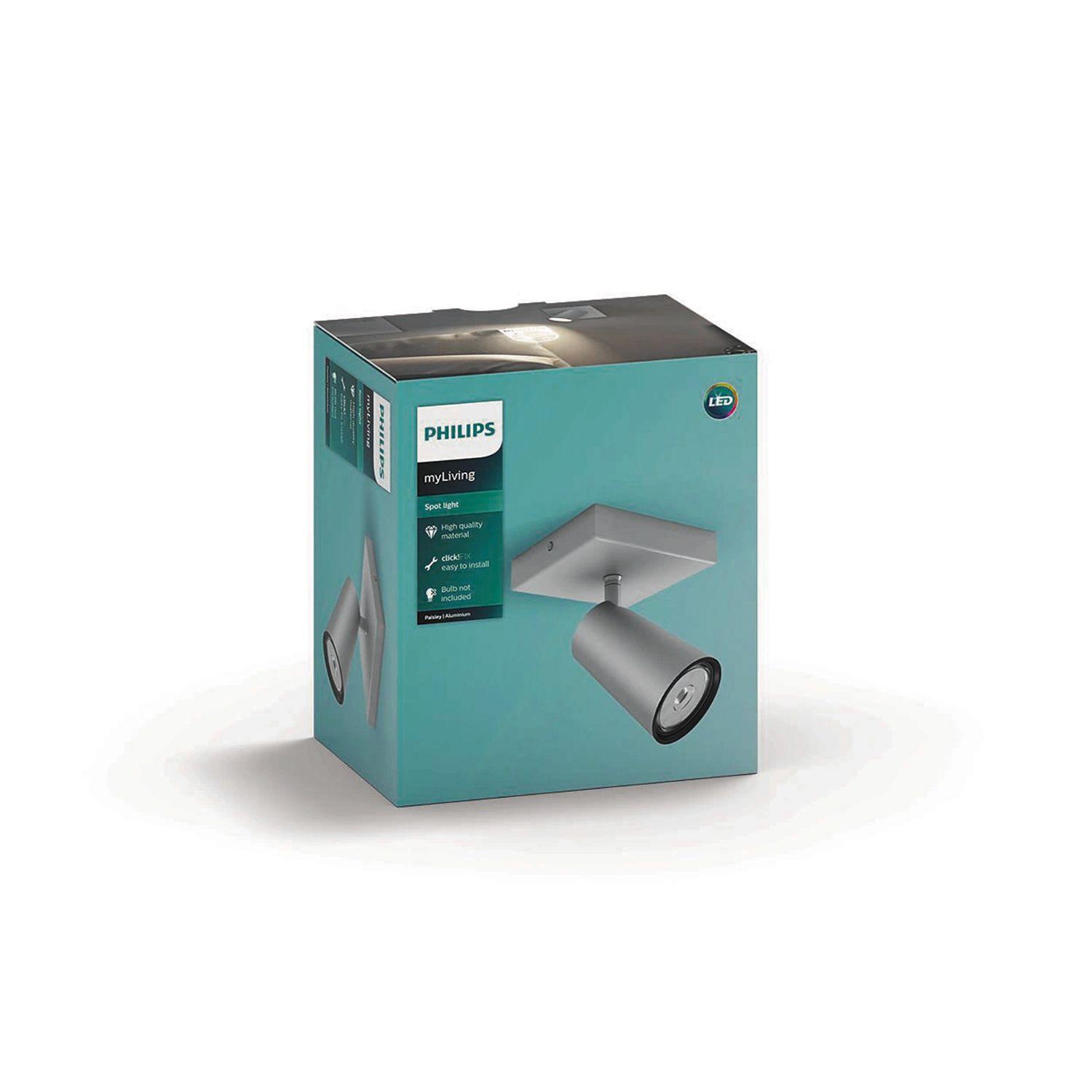 Foco Philips Pasley Spotlight Gris x1 GU10 Ampolleta Cálida-3