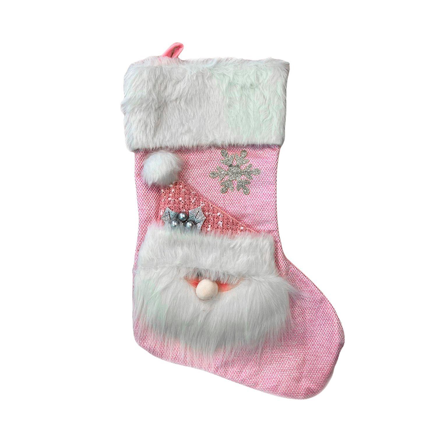 Bota Decorativa Navideña Rosada 43 cms-1