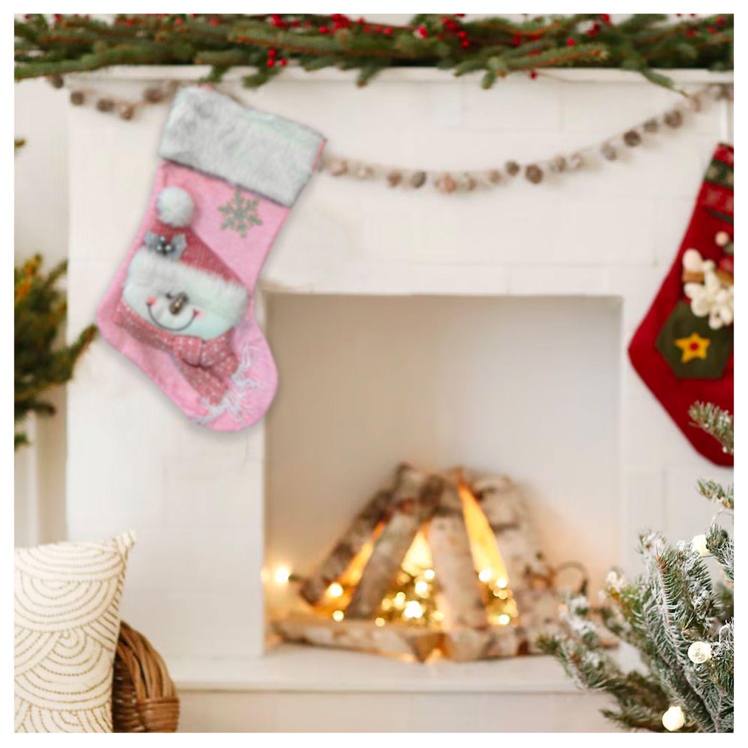 Bota Decorativa Navideña Rosada 43 cms-5