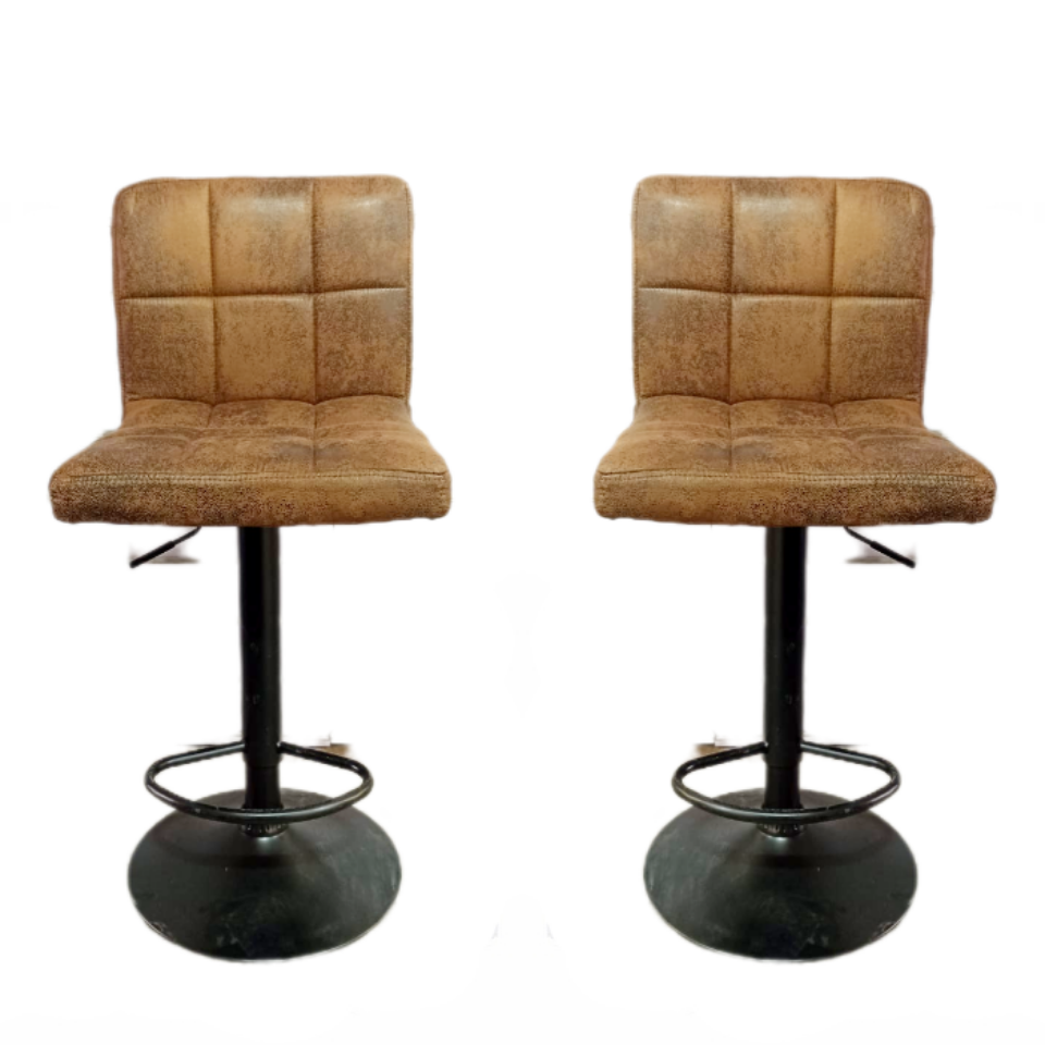Pack Sillas Bar  Milan Taburete Ecocuero Café-0