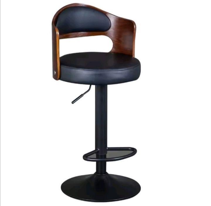 Pack 2 Sillas Bar  De Luxe Madera con Respaldo Boscco  Negro/Negro-2