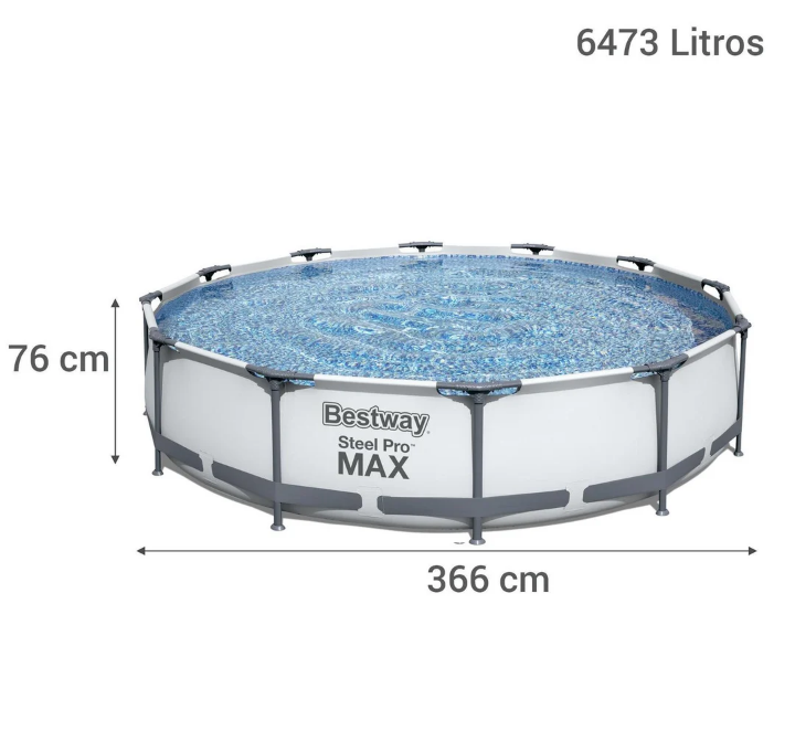 Piscina Estructural Bestway Redonda c/ Bomba 366x76 cm 6473L-1