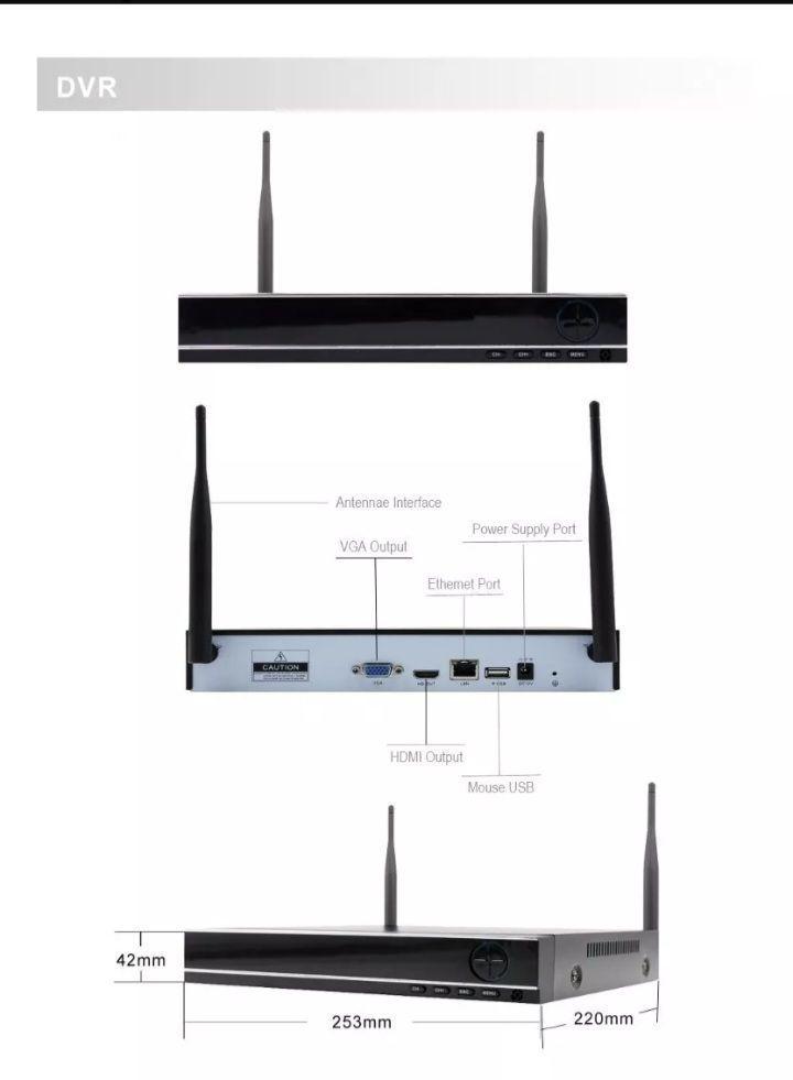 Kit Sistema de Seguridad 4 Cámaras 2MP  IP WiFi+ Disco Duro 1 Terabyte FHD 1080P -2