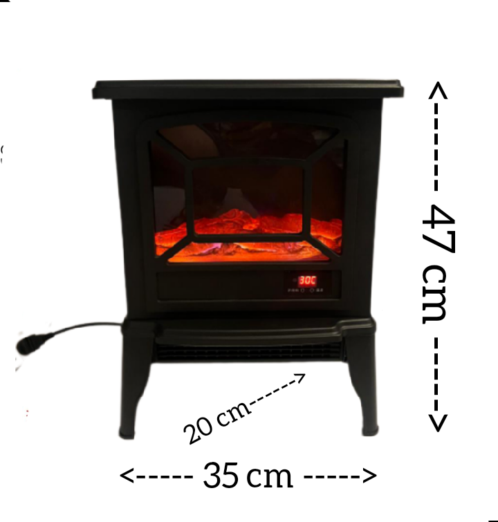 Chimenea Eléctrica Vintage Control Remoto Efecto Llama Real-2