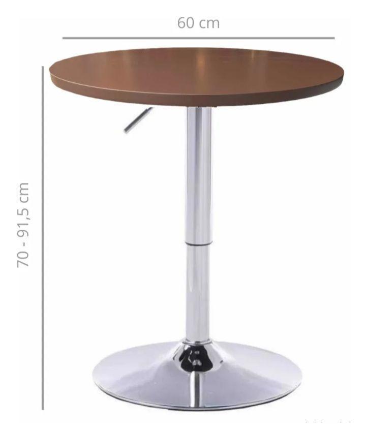 Pack 2 Mesas  Bar Regulable 60 CM mdf Color Cafe -2
