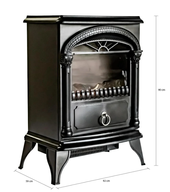 Chimenea Eléctrica Vintage Regulable Efecto Llama Real 3 D-1