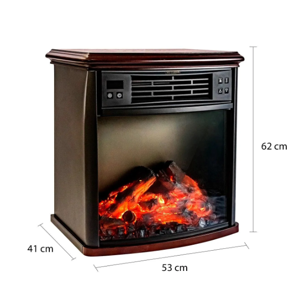 Estufa Eléctrica Vintage Llama 3 D Control Remoto Madera Chimenea-2