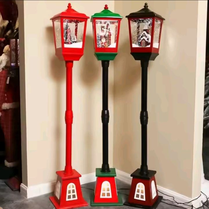 Faro De Navidad 160 Cm Nieve Y Música Luz Variados Rojo-2