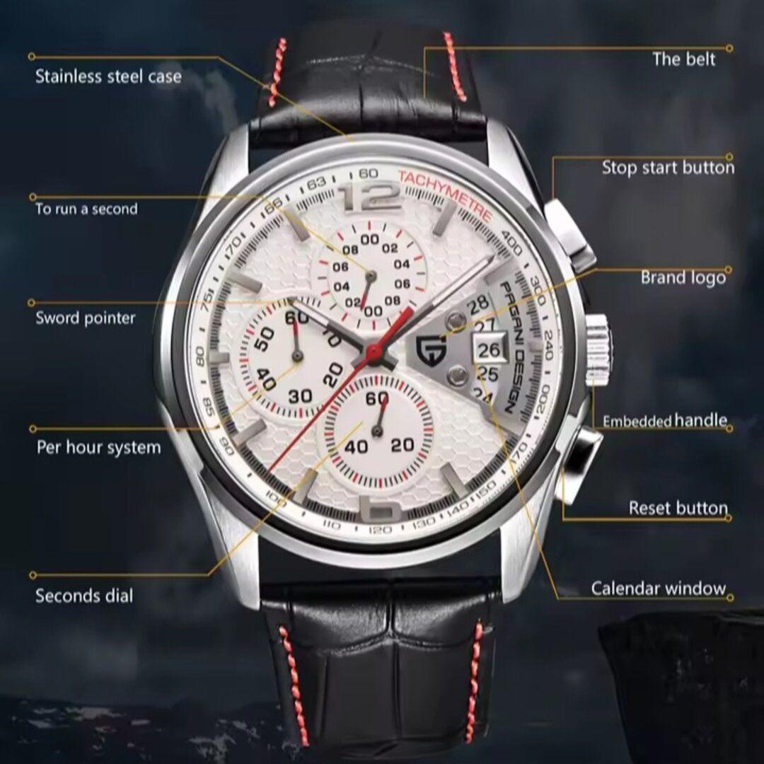 Reloj Pagani Cronografo Tornato Cuarzo Cristal De Zafiro-2