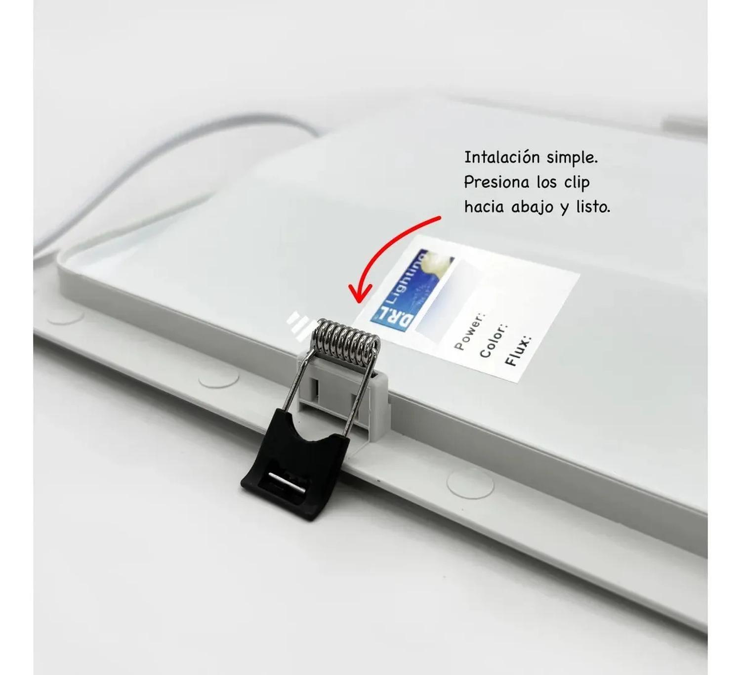 Panel Led Foco Plafón Backlite Emb Cuadrado 18w 4500k Blanco-4