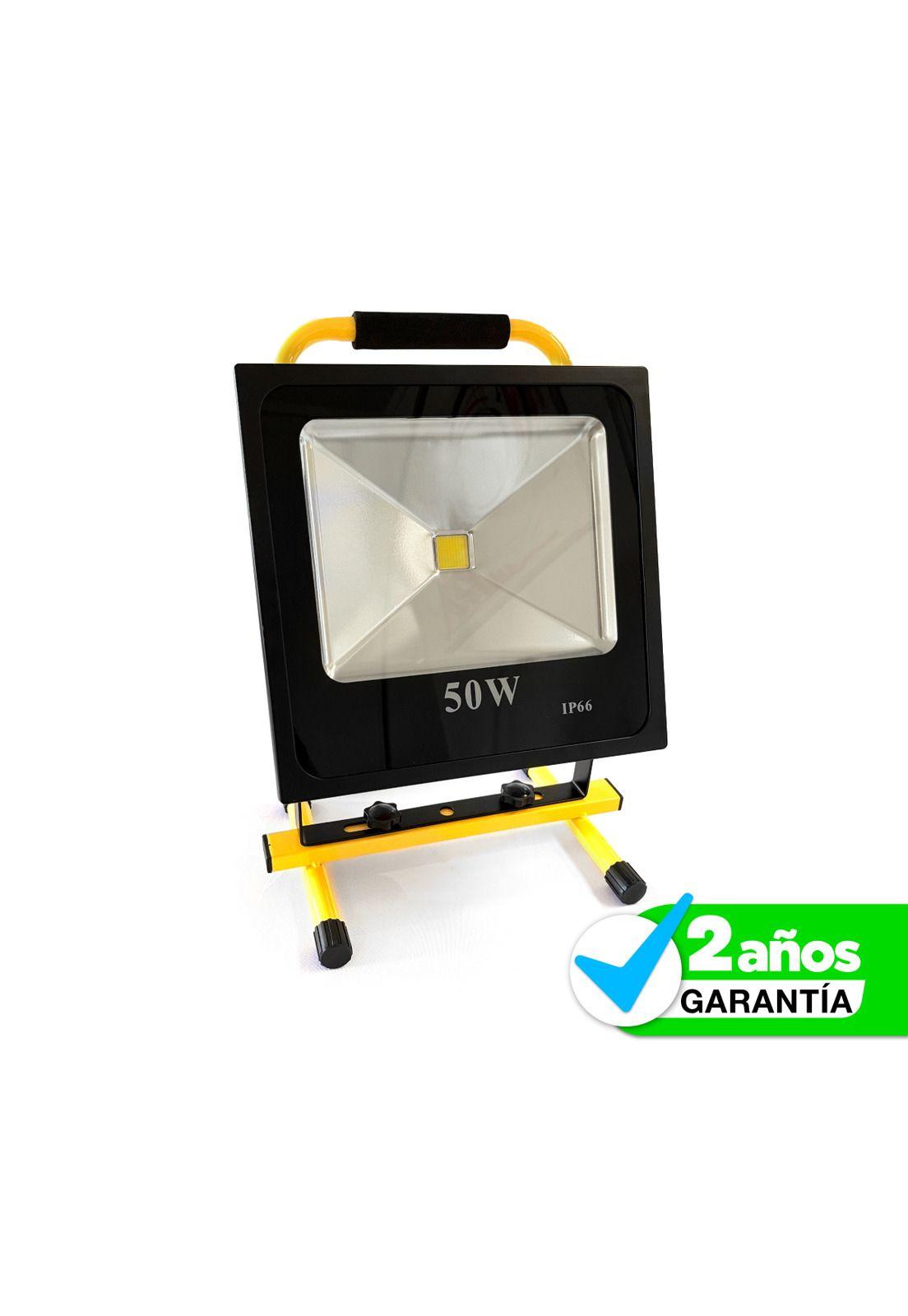 Foco Reflector Portátil Recargable Led 50w Luz Blanca 6hrs Amarillo Blanco Frío-2