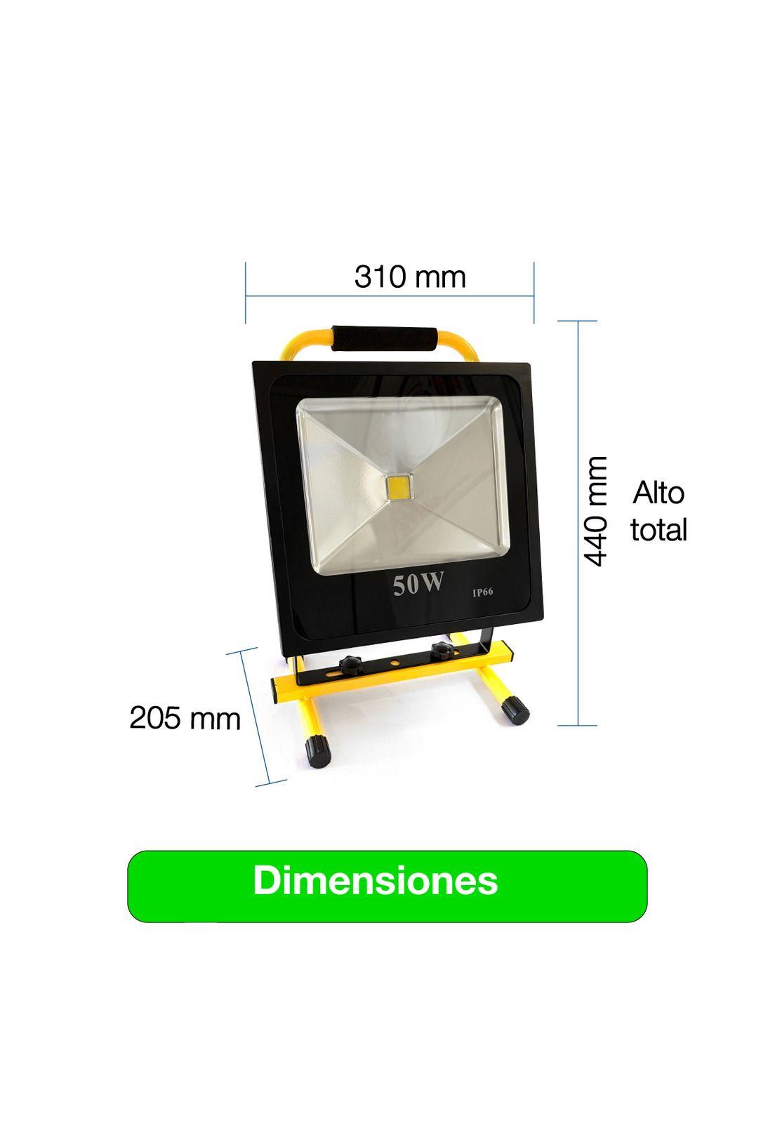 Foco Reflector Portátil Recargable Led 50w Luz Blanca 6hrs Amarillo Blanco Frío-5