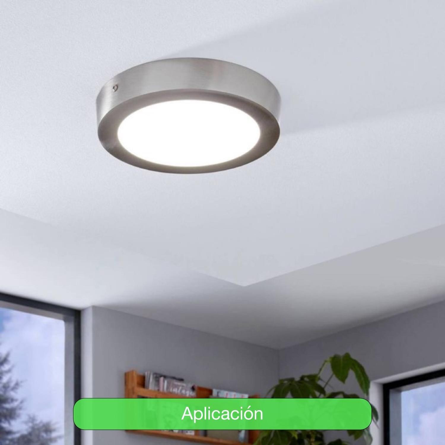 Panel Led Plafón Sobrepuesto Redondo Satinado 12w Neutra Satinado-4