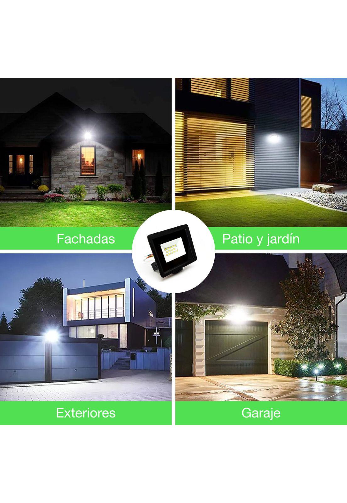 Foco Proyector Led Reflector 10w Ip65 Ik08 Luz Blanca Sec Negro Blanco Frío-7