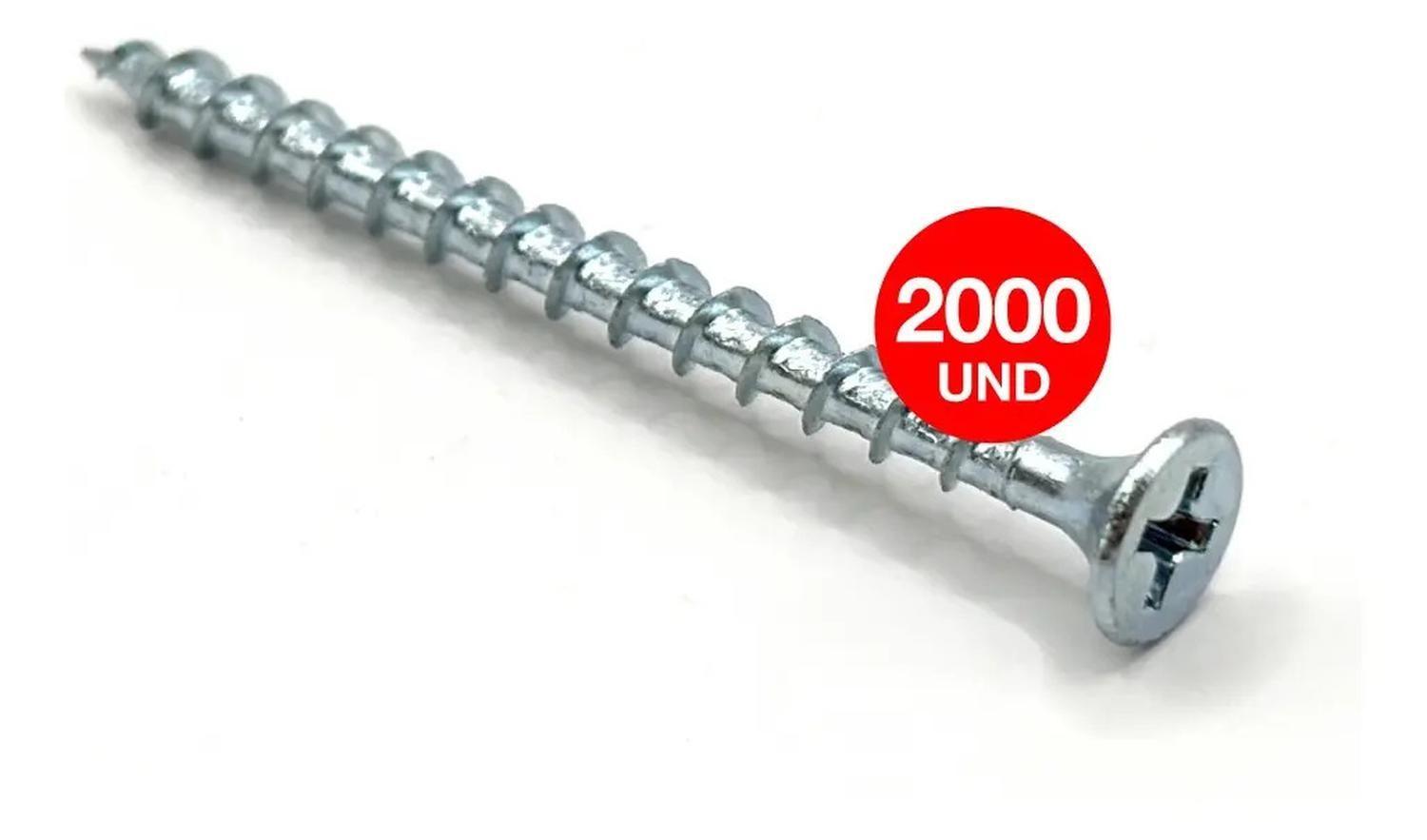 4 Cajas Tornillo Volcanita Wisefix P/fina Zincado 6x2 2000u-0