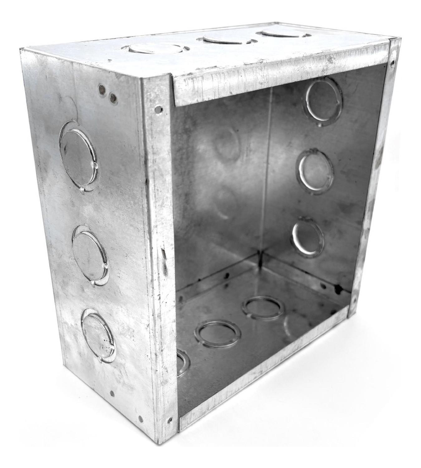 Pack 2 Caja Estanca Metálica Pre-galva C/sello 200x200x100mm Galvanizada-2