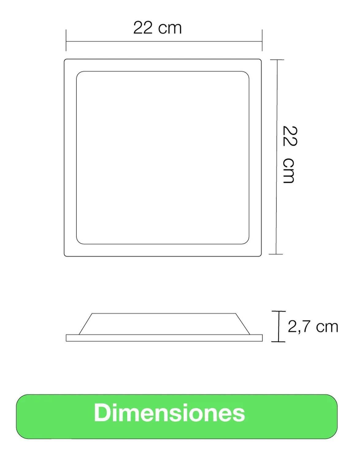Pack 4 Panel Led Foco Plafón Backlite Emb Cuadrado 18w 4500k Blanco-5