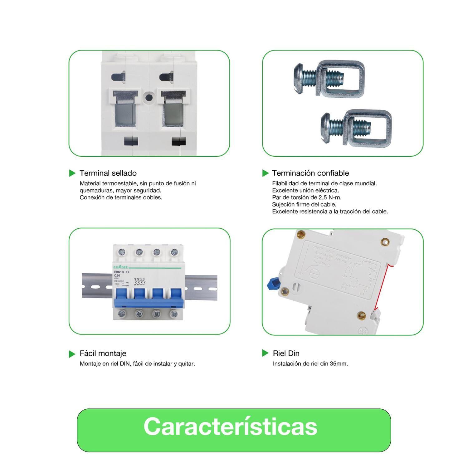 Interruptor Diferencial Ebasee 2x40a C 6k Certificado pack 6-5