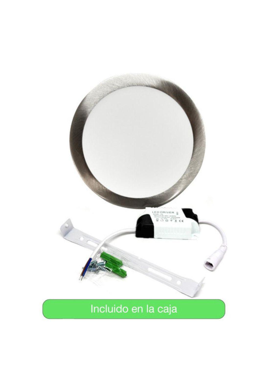 Pack 2 Panel Led Sobrepuesto Redondo Satinado 12w Luz Neutra Satinado-2