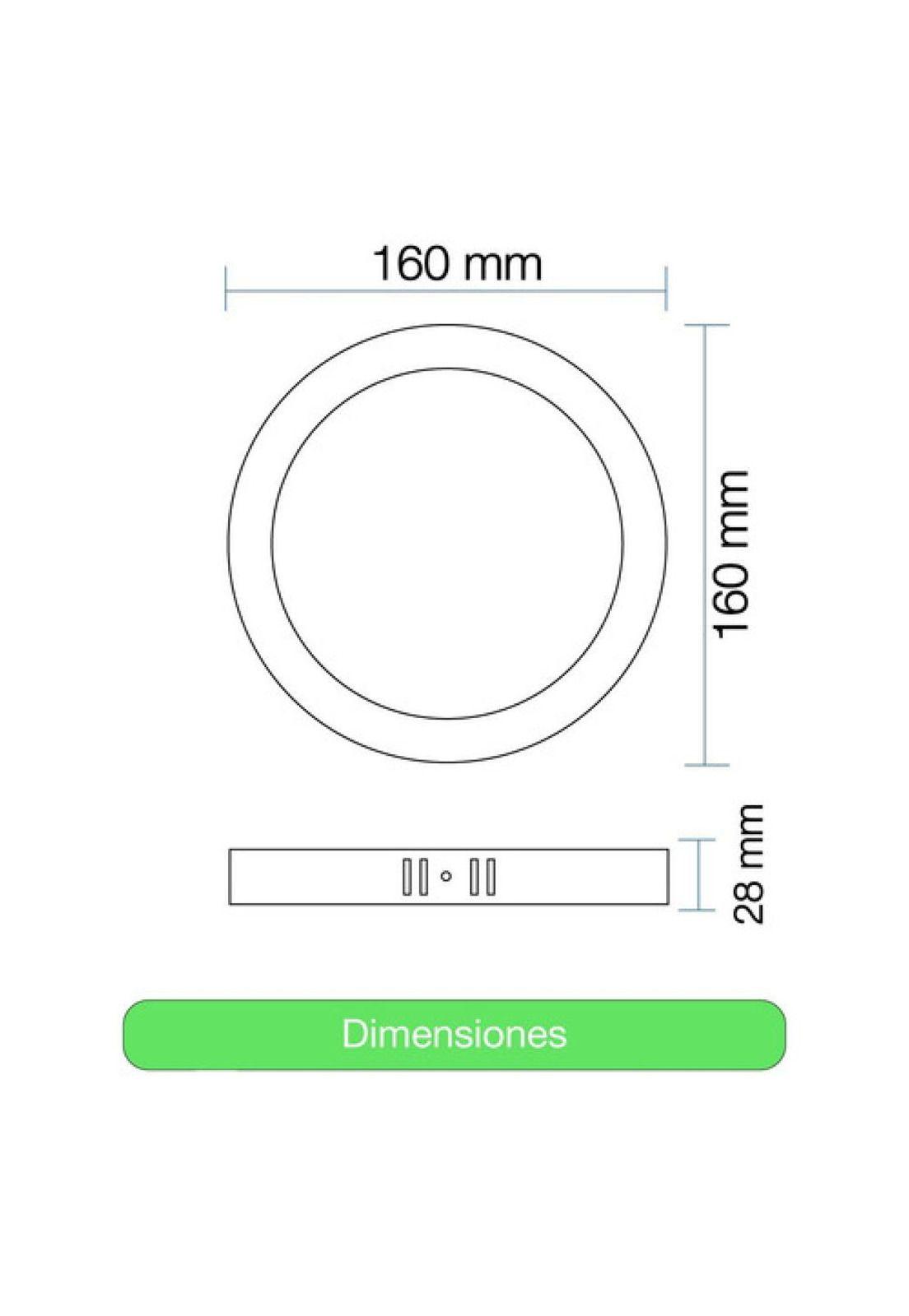 Pack 2 Panel Led Sobrepuesto Redondo Satinado 12w Luz Neutra Satinado-3