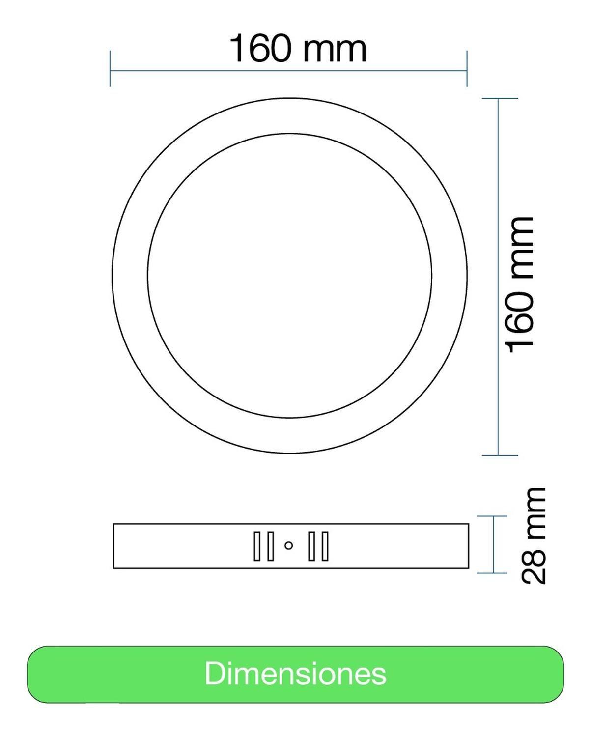 Pack 2 Panel Led Sobrepuesto Redondo Satinado 12w Luz Neutra Satinado-3