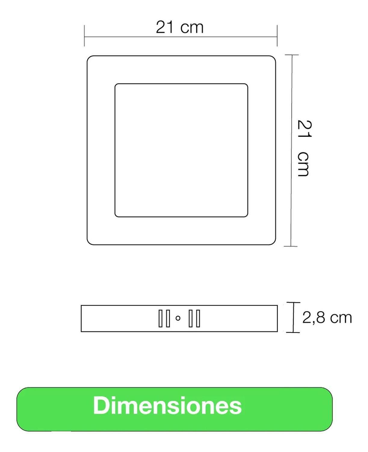 Panel Led Foco Plafón Backlite Sob Cuadrado 18w 4500k Blanco-5