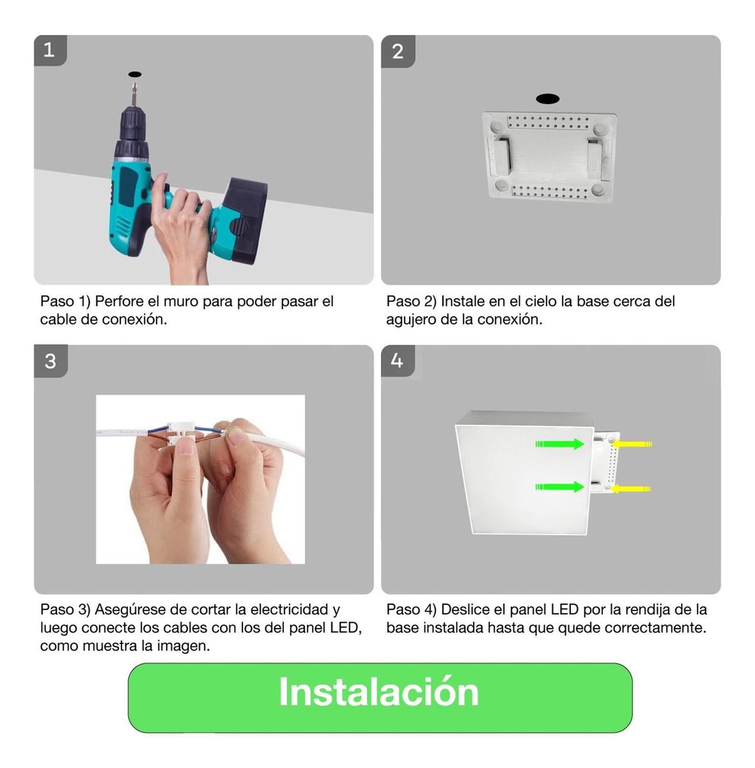 Foco Plafon Panel Led Cuadrado Sobrepuest Itd Deco 12w 6000k-5