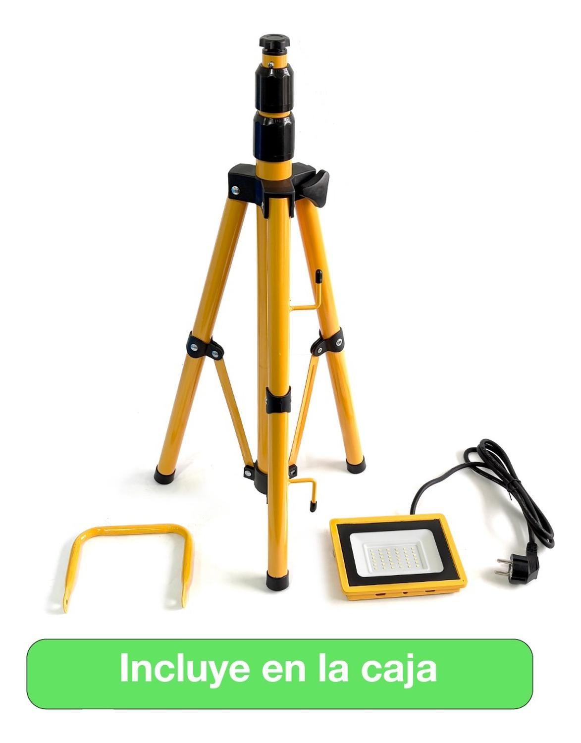 Proyector Led Con Trípode 1x30w Ip65 Luz Fría Certificado Amarillo Blanco Frío-2