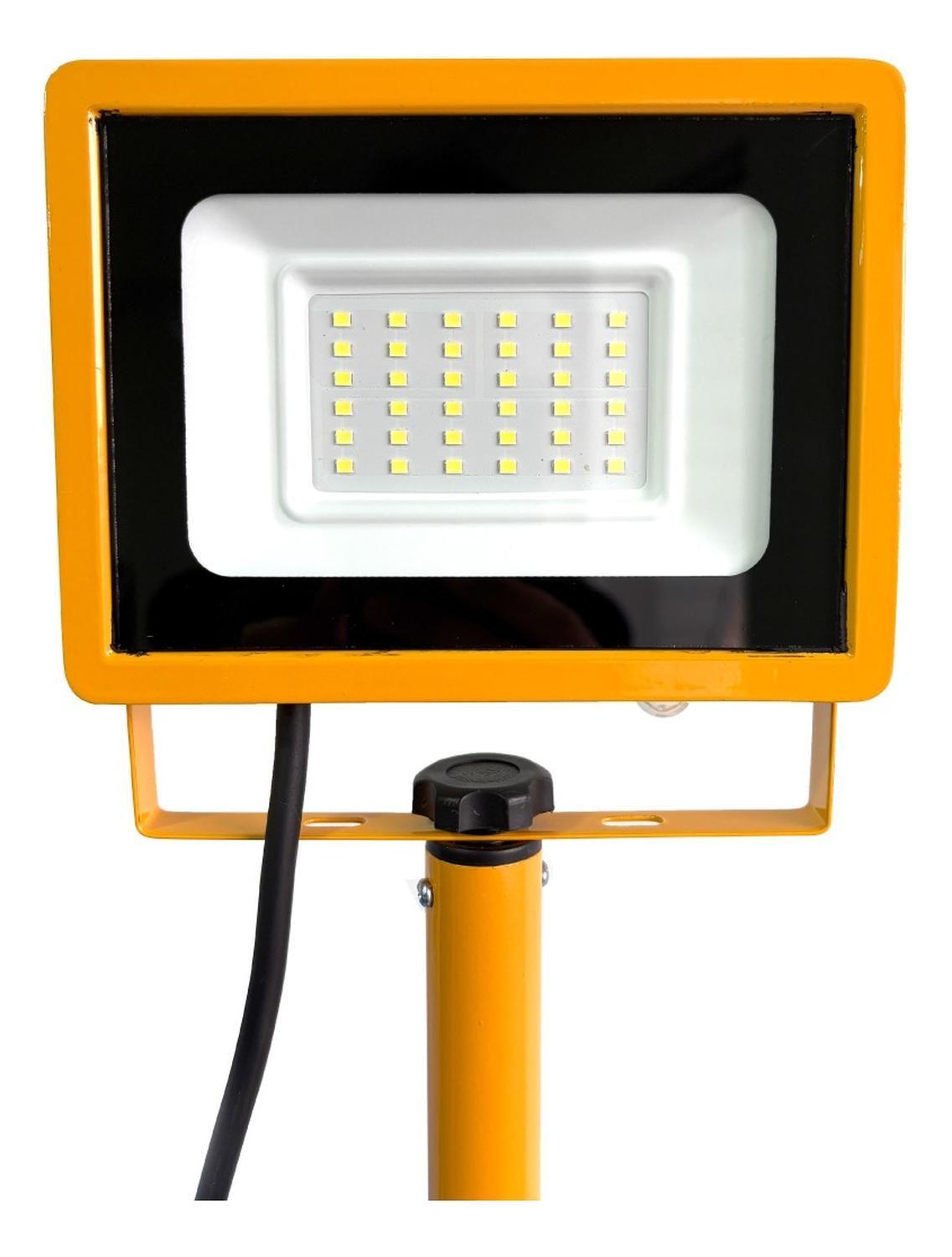 Proyector Led Con Trípode 1x30w Ip65 Luz Fría Certificado Amarillo Blanco Frío-6