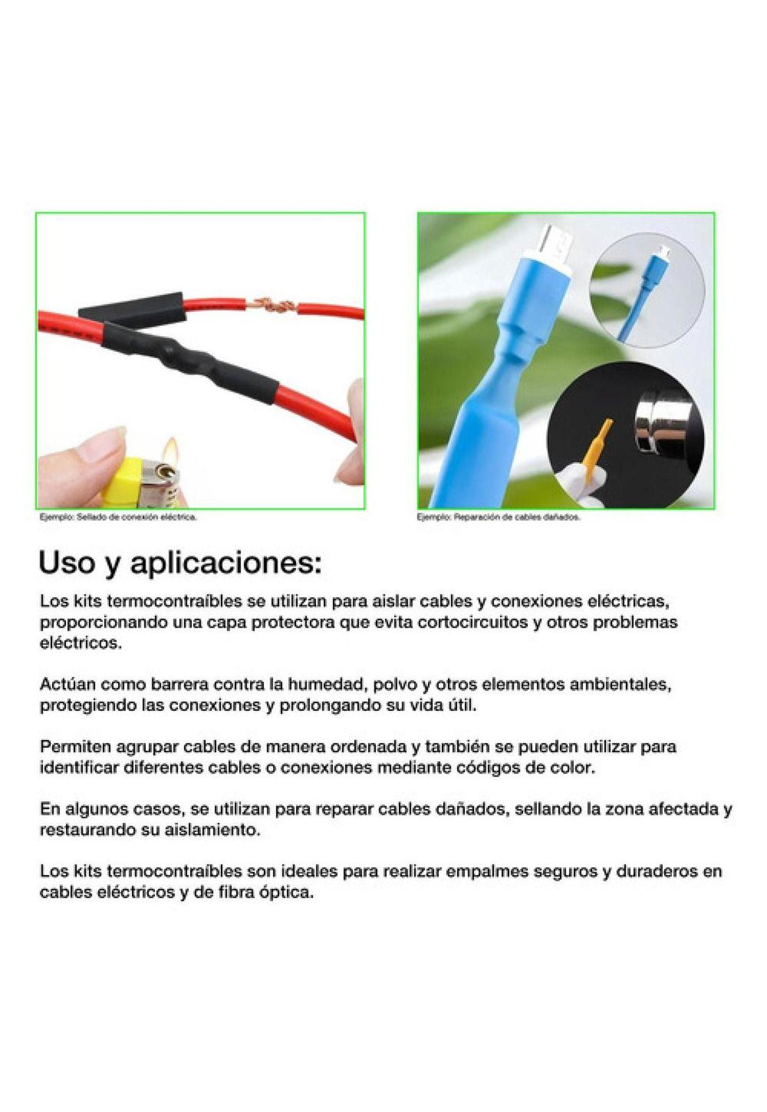 Kit De Mangas Termocontraibles 100 Unidades Colores/negra-3