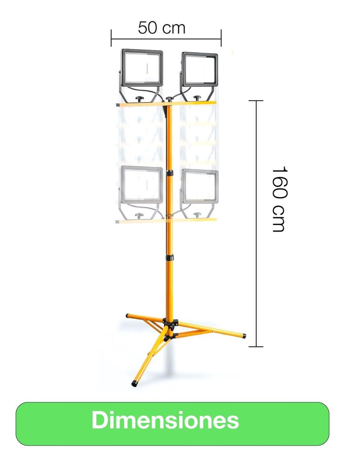 Proyector Led Con Trípode 2x50w Ip65 Luz Fría Certificado Amarillo Blanco Frío-6