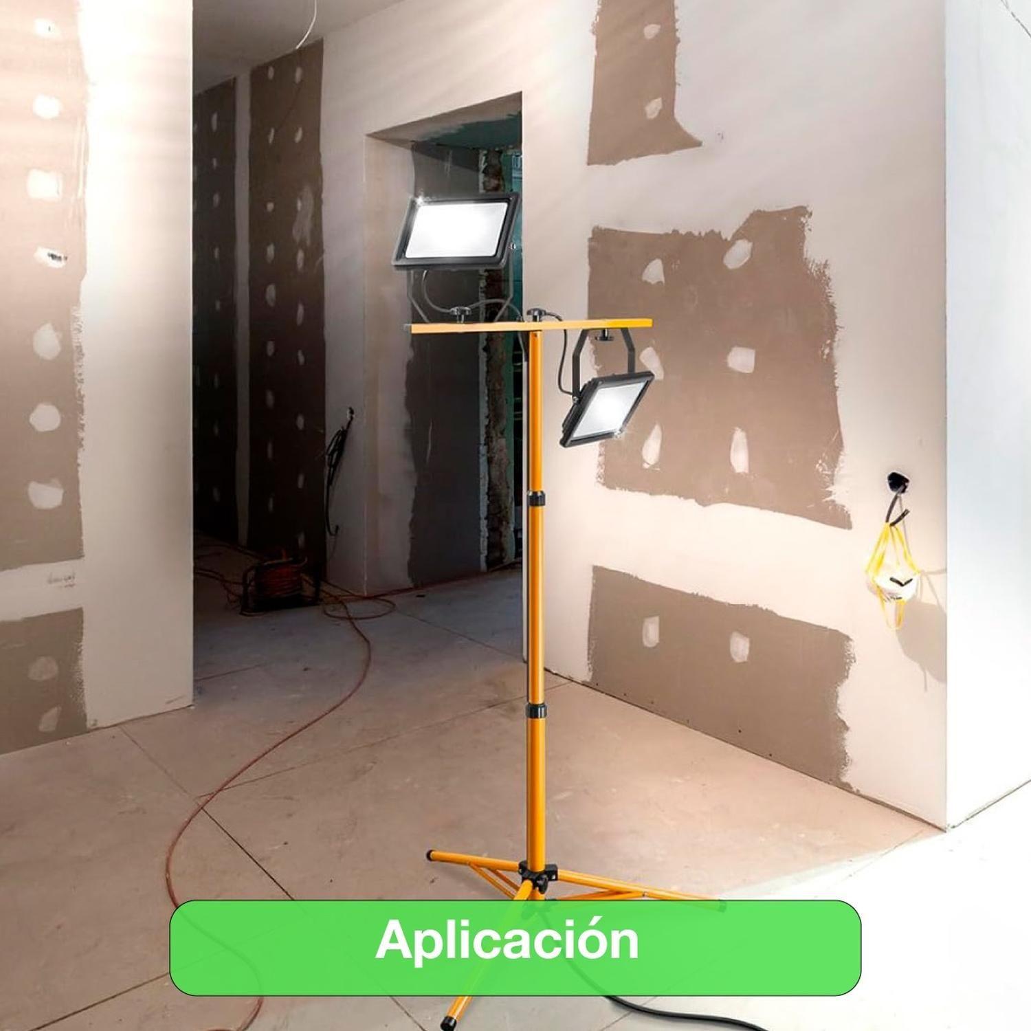 Proyector Led Con Trípode 2x50w Ip65 Luz Fría Certificado Amarillo Blanco Frío-7