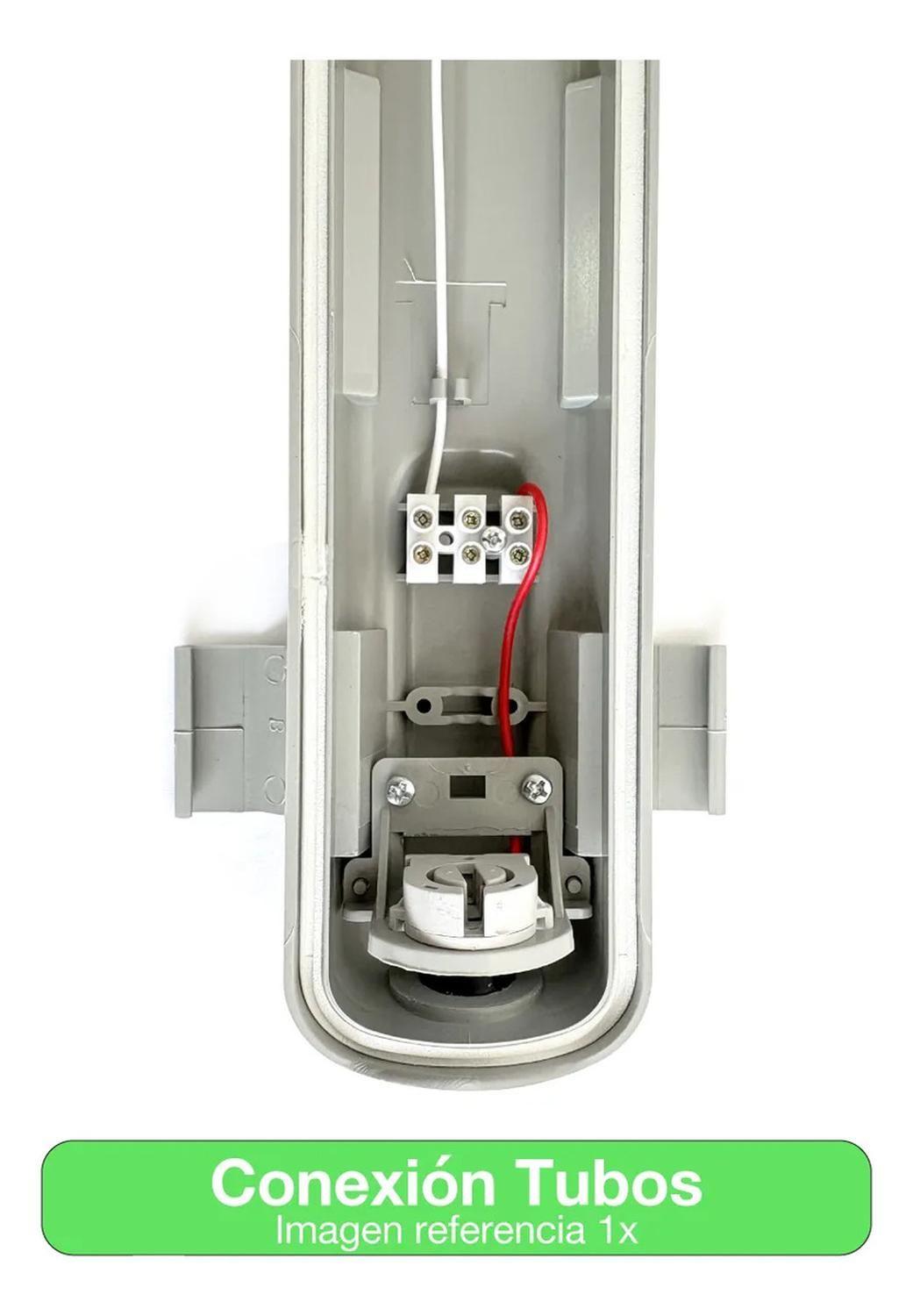 Pack 2 Equipo Estanco Led 2x18w Ip65 120cm + Tubo Luz Fría-3