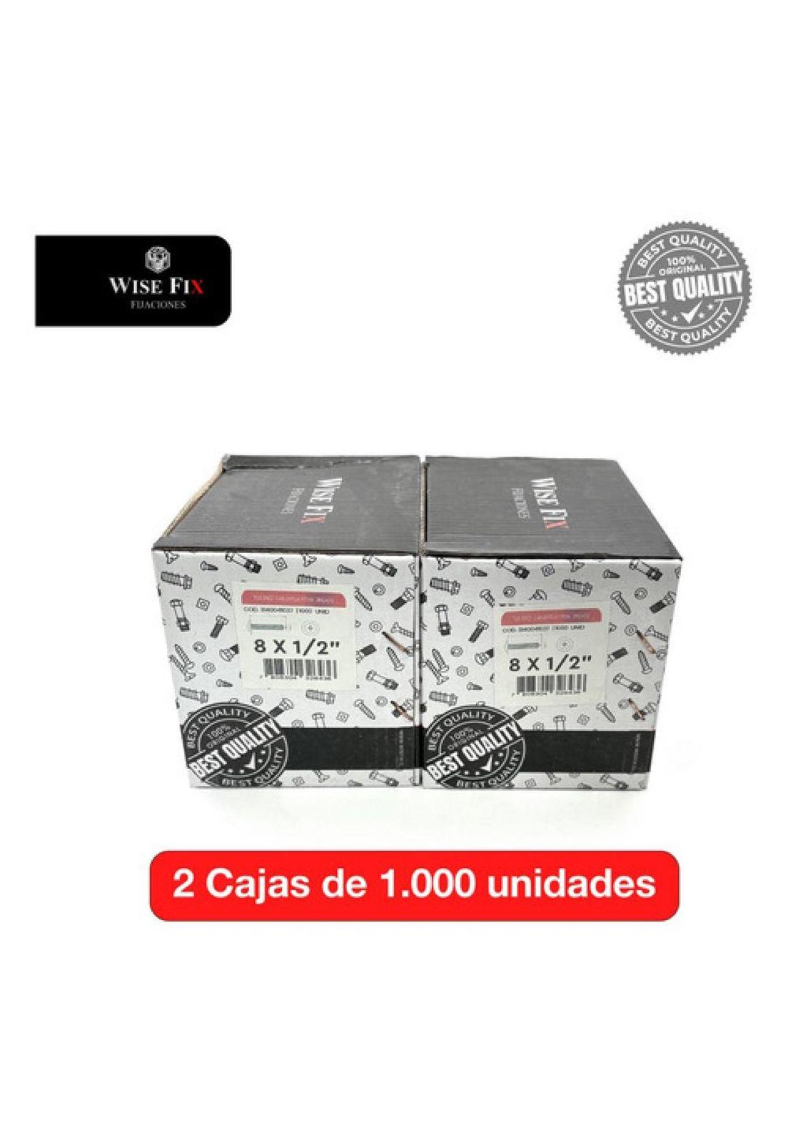 2 Cajas de Tornillo Lenteja Wisefix P/fina Zincado 8x1/2 2000-2